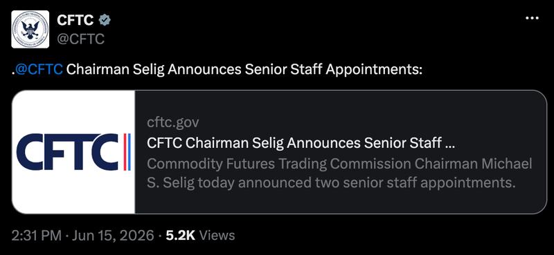 CFTC announcement