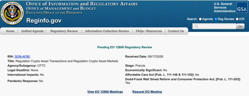 Office of Information and Regulatory Affairs filing