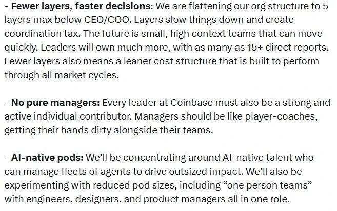 Brian Armstrong's memo on organizational changes