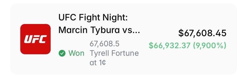 Receipt of the LlamaEnjoyer's win on Polymarket