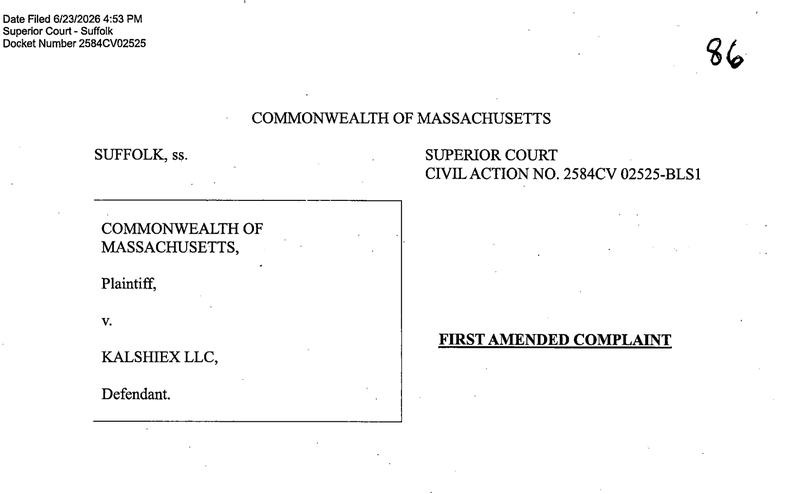 Massachusetts Superior Court filing