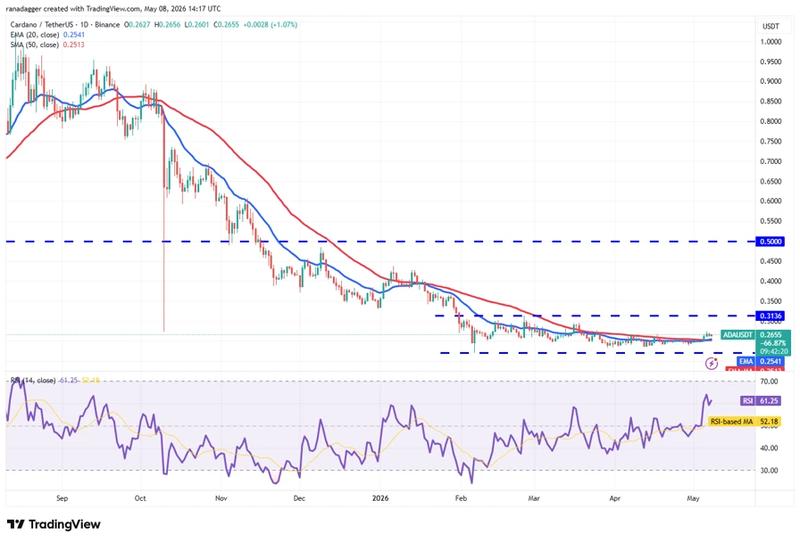 Daily chart for ADA/USDT