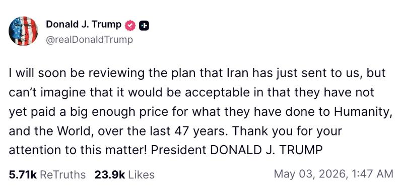 Trump Truth Social post