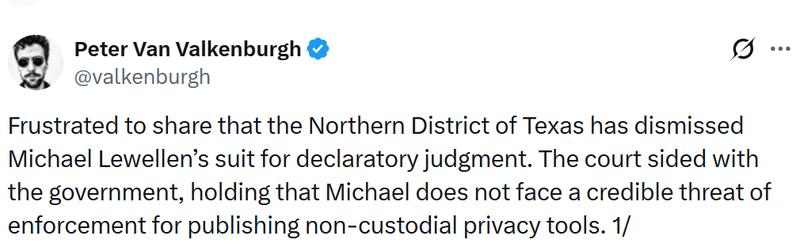 Peter Van Valkenburgh tweet