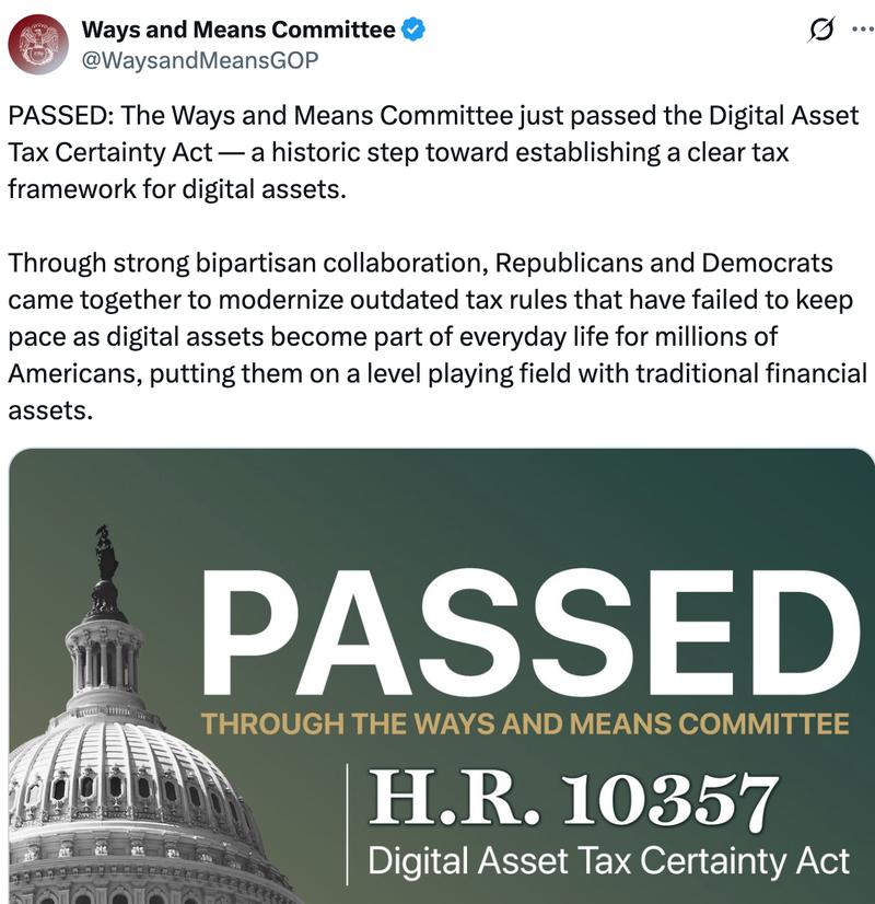 Ways and Means Committee vote