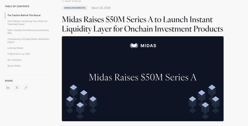 Midas raises $50 million Series A