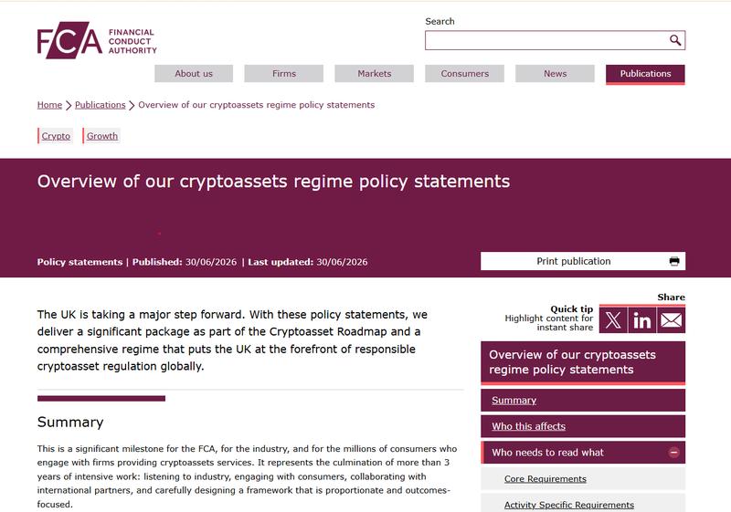 Overview of FCA's cryptoassets regime policy statements