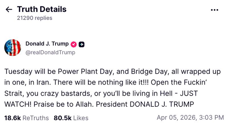 Trump Truth Social post