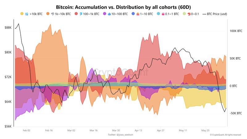 Bitcoin accumulation vs distribution