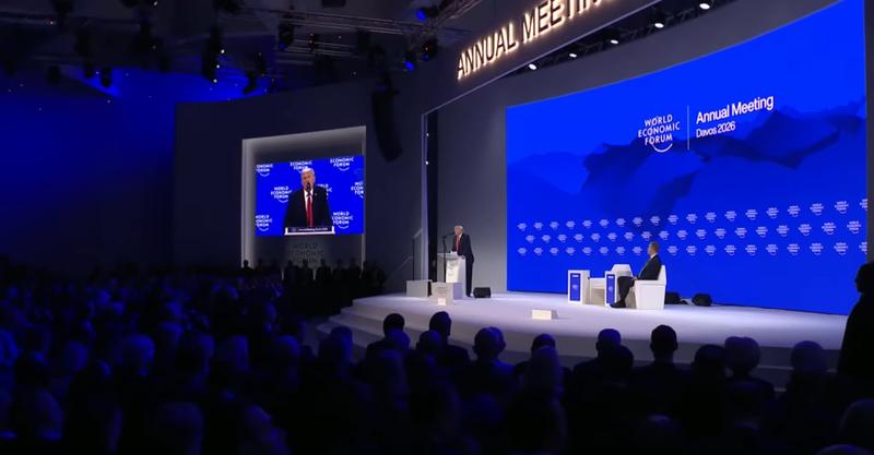 Trump's soliloquy took up most of his time on stage at Davos