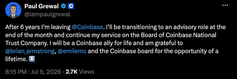 Paul Grewal announcement