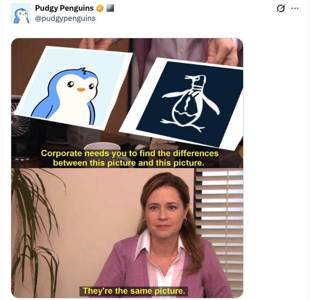 Pudgy Penguins response meme