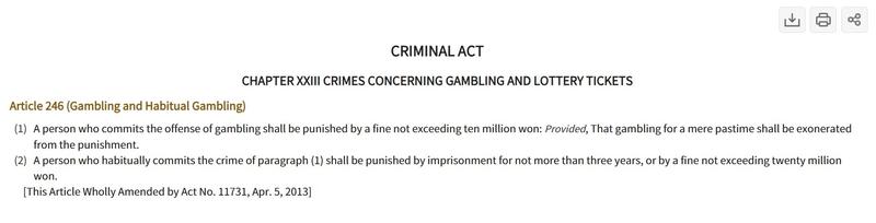 South Korea's Criminal Act