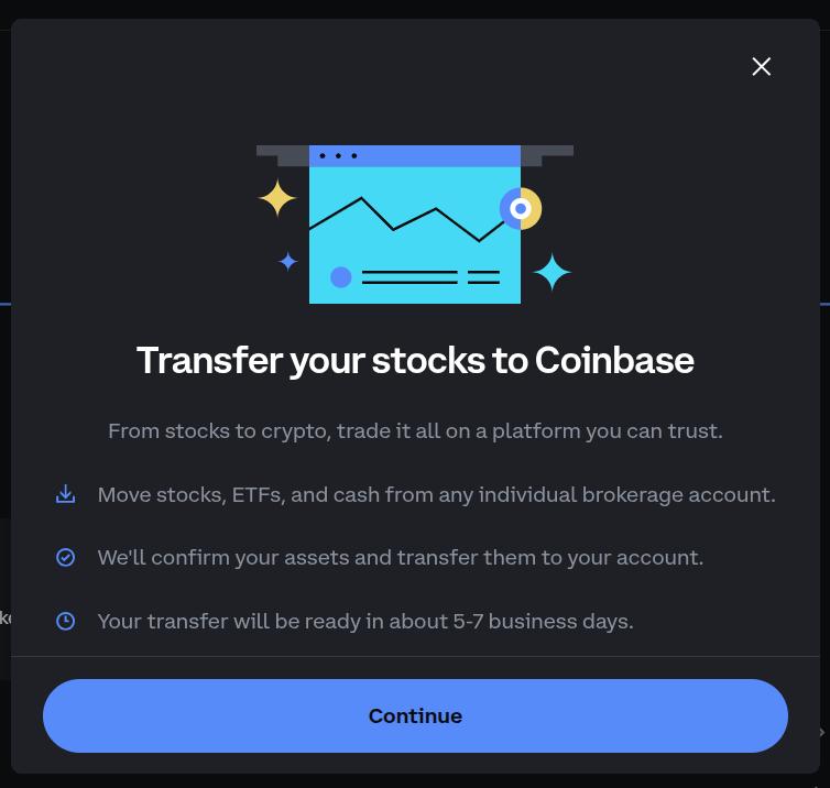 Screenshot from a Coinbase account