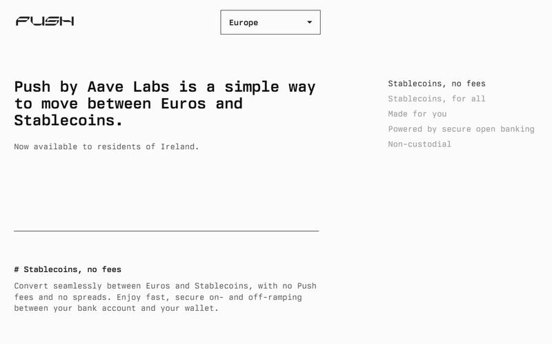 Push by Aave Labs homepage