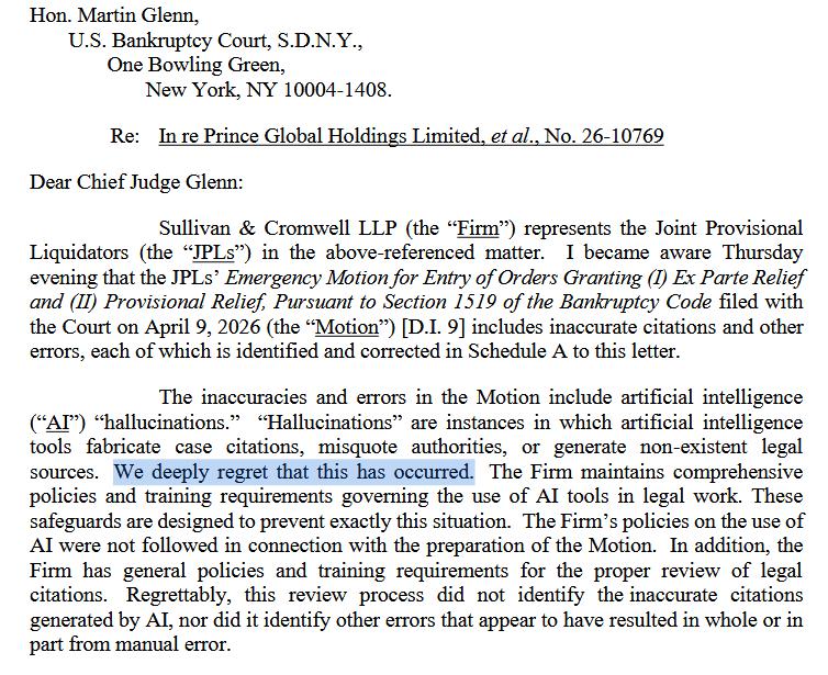 Excerpt from Andrew Dietderich's letter to Chief Judge Martin Glenn