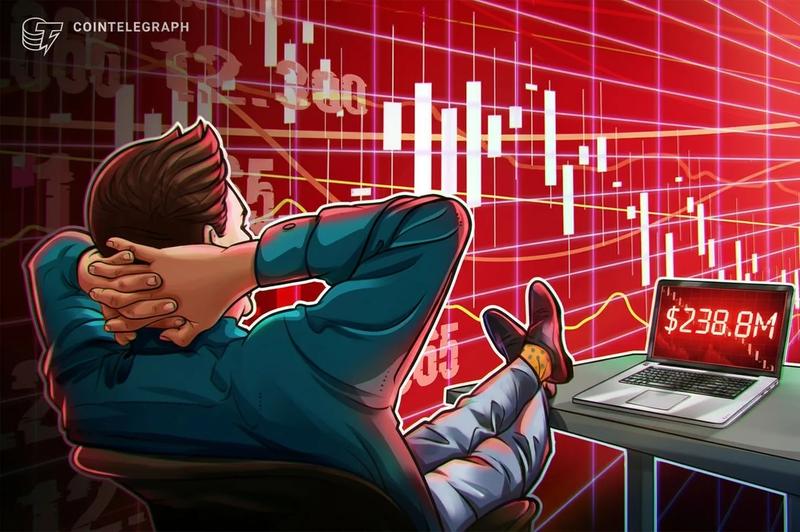 Bitcoin trading chart showing downward trend