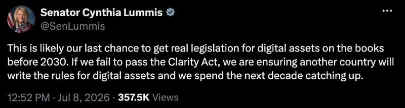 Tweet from Cynthia Lummis