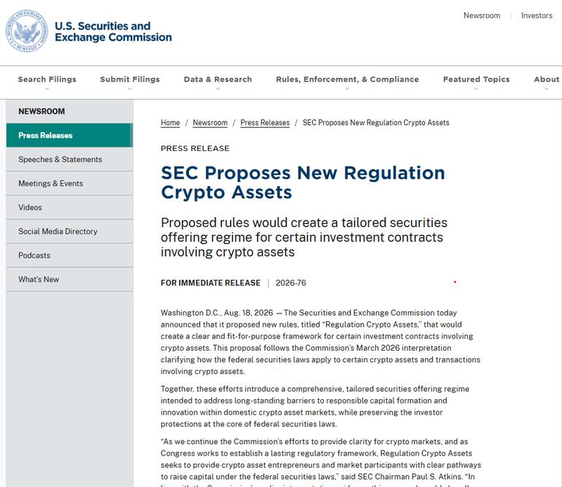 SEC Regulation Crypto Assets