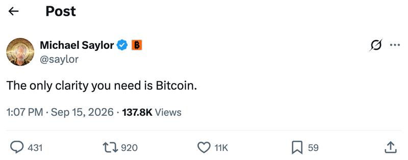 Michael Saylor tweet