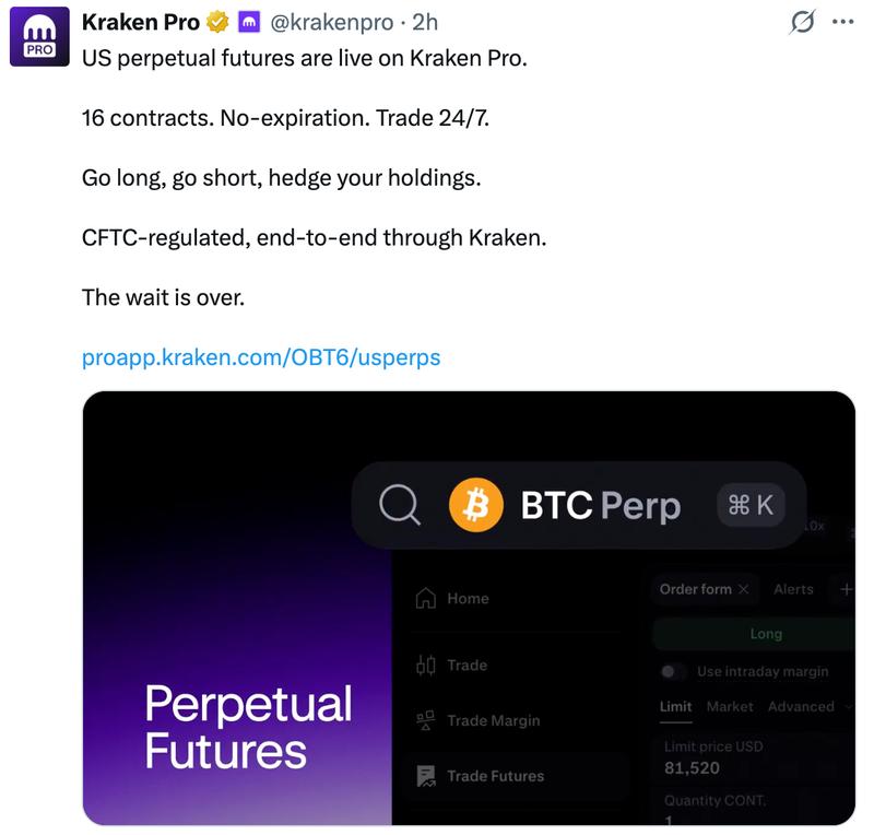 Kraken Pro interface