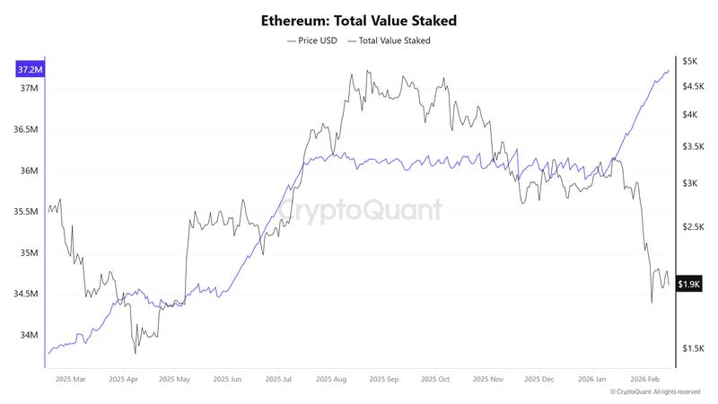 Ether total value staked