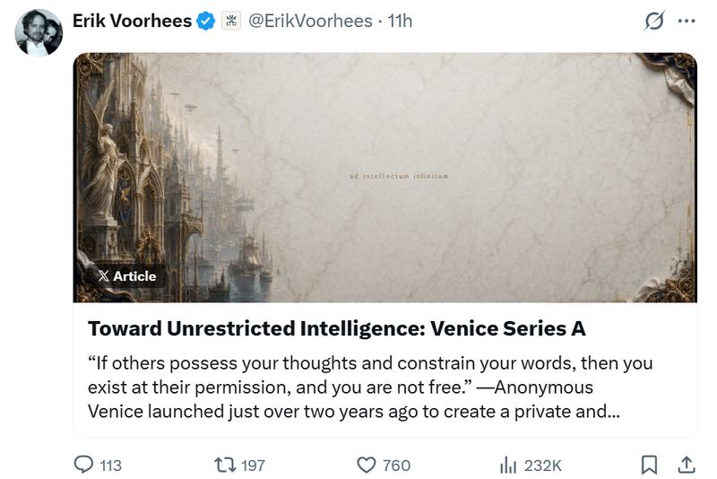 Venice AI Privacy Features