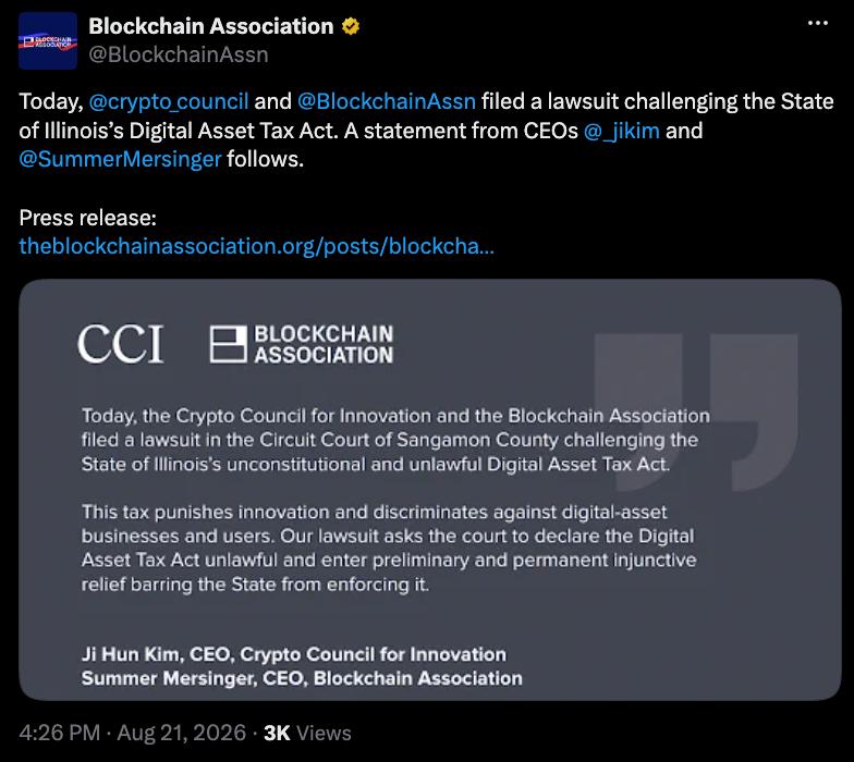 Blockchain Association statement