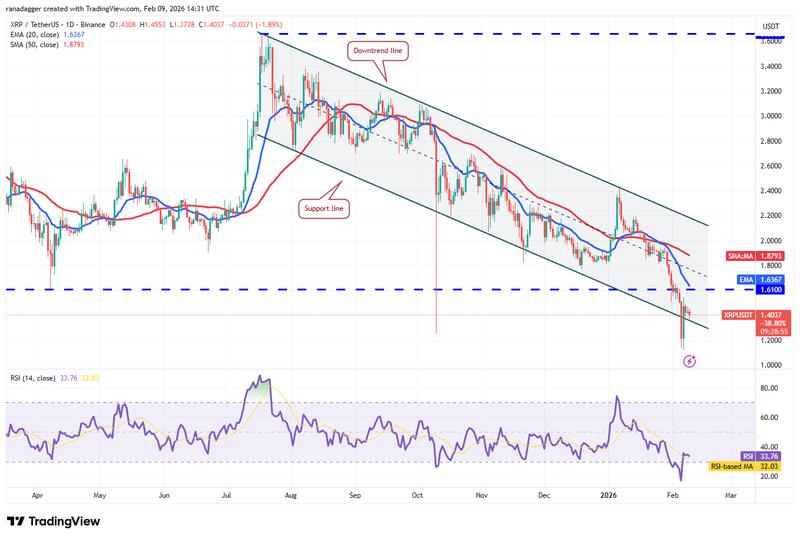 Daily chart for XRP/USDT