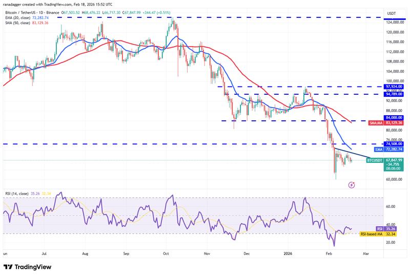 Daily BTC/USDT price chart