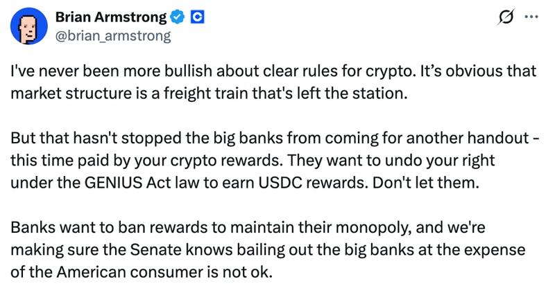 X post September 29, 2025. Source: Brian Armstrong