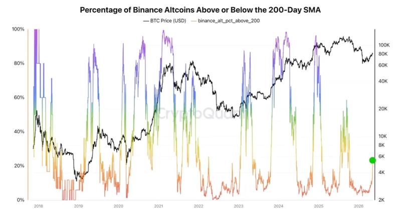Performance of altcoins on Binance