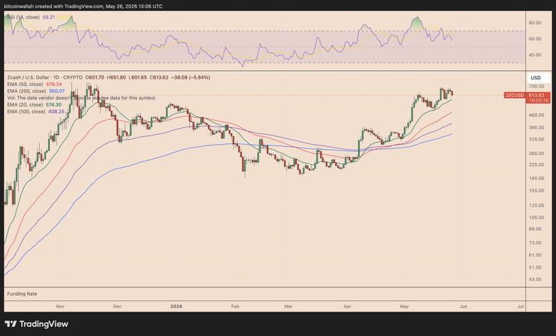 ZEC/USD daily chart