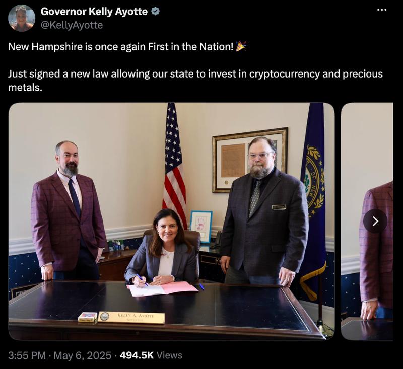 New Hampshire governor signing crypto reserve bill
