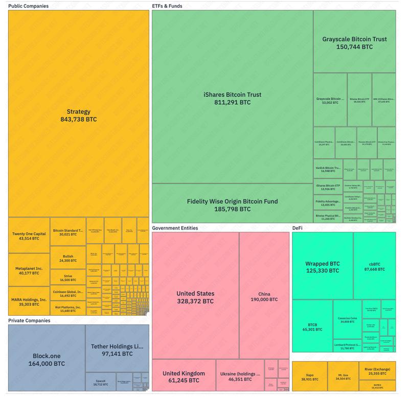 Bitcoin treasury distribution chart
