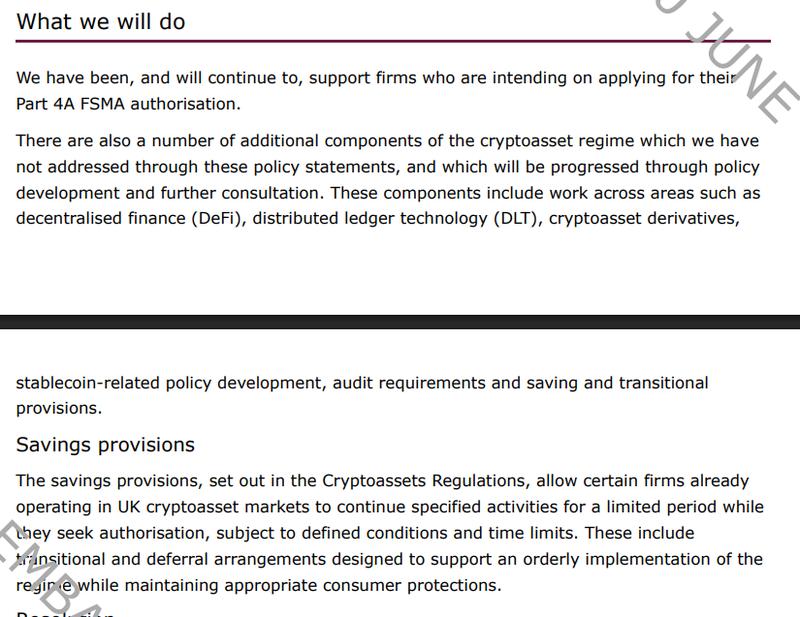 Overview of FCA crypto regime