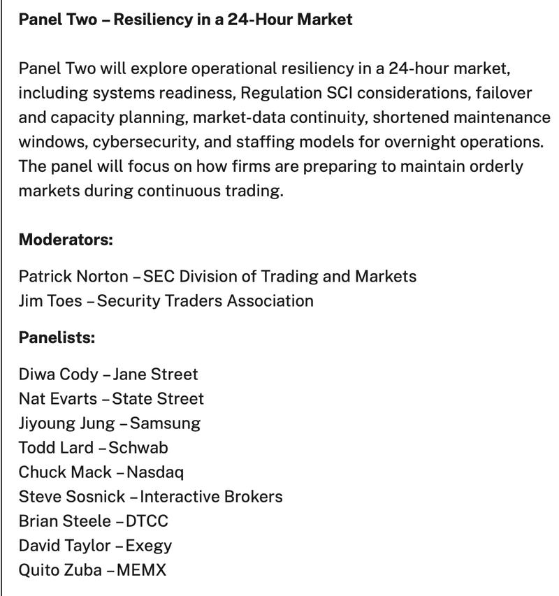 SEC panel schedule