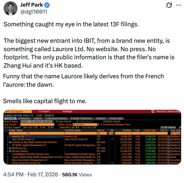 Jeff Park tweet about Laurore