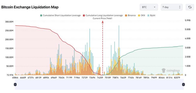 Bitcoin liquidation map