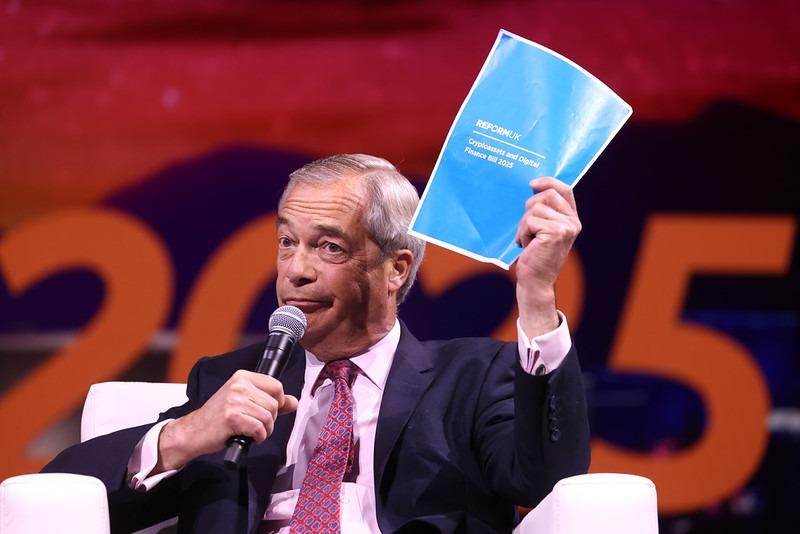 Nigel Farage at Bitcoin 2025 conference