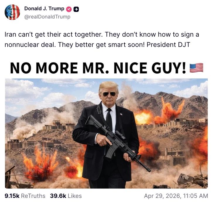 Trump Truth Social post