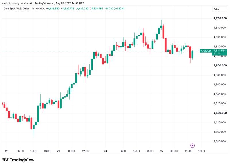 XAU/USD one-hour chart