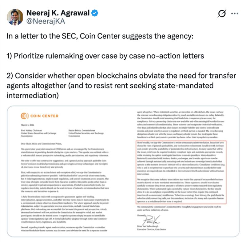 Coin Center letter excerpt