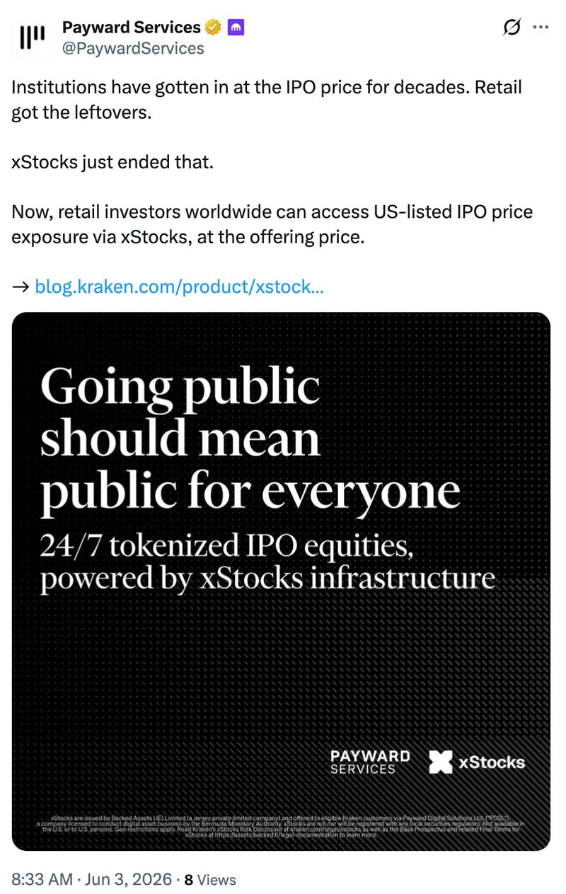 Payward Services IPO process