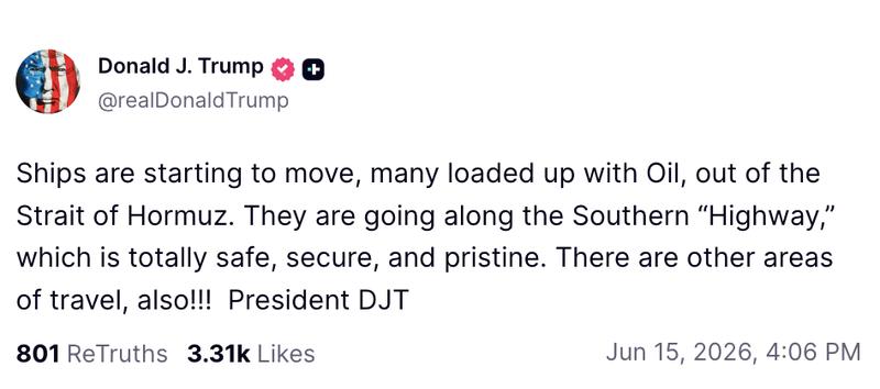 Trump Truth Social post