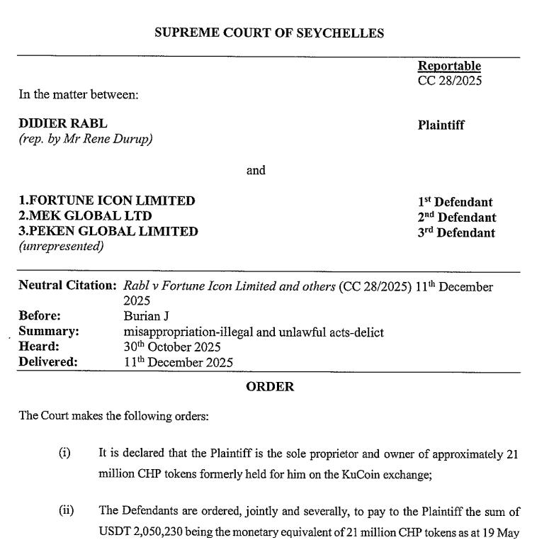Court order document