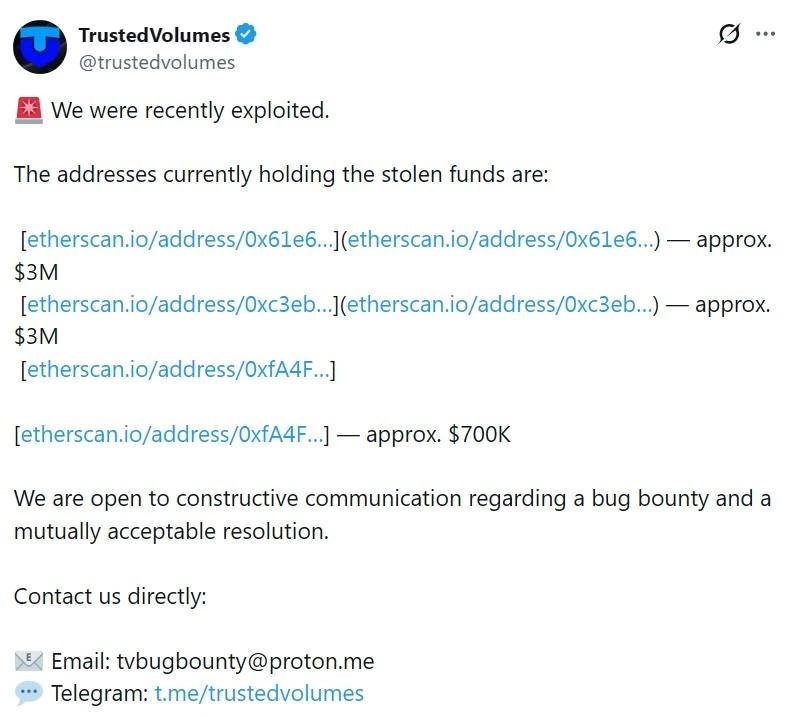 TrustedVolumes statement
