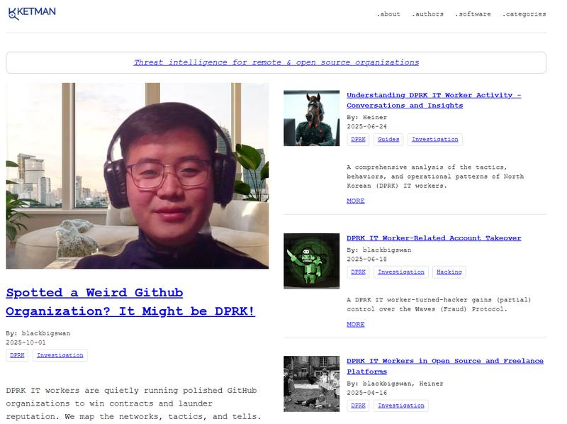 Ketman Project website articles on DPRK operatives