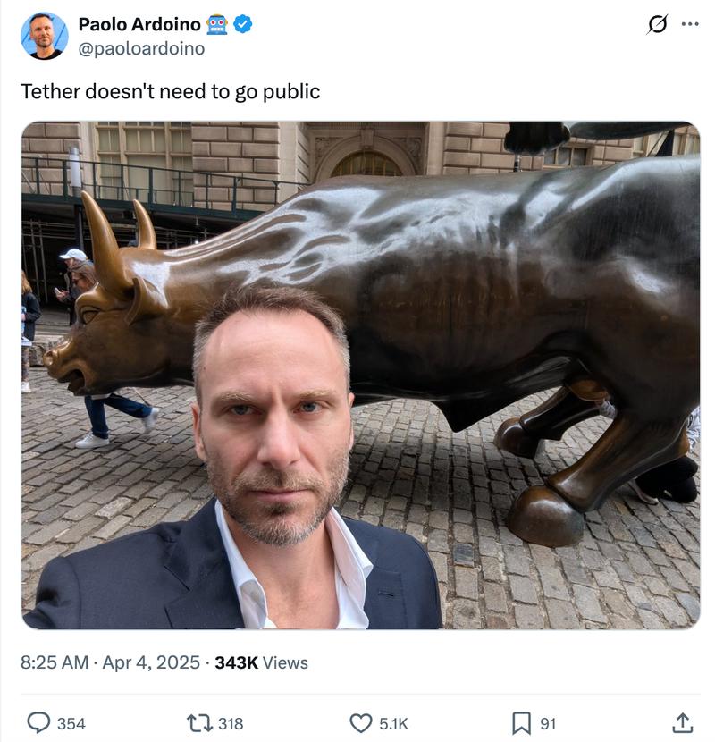 Paolo Ardoino statement