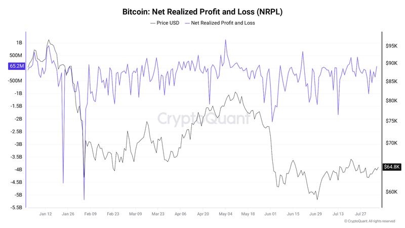 Bitcoin net realized profit/loss data